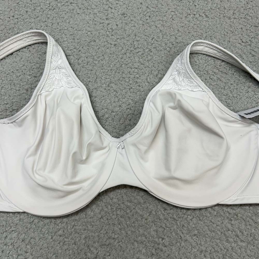 Bali Bra 38D Minimizer Bra 3385 Satin Tracings Underwire Full Coverage White